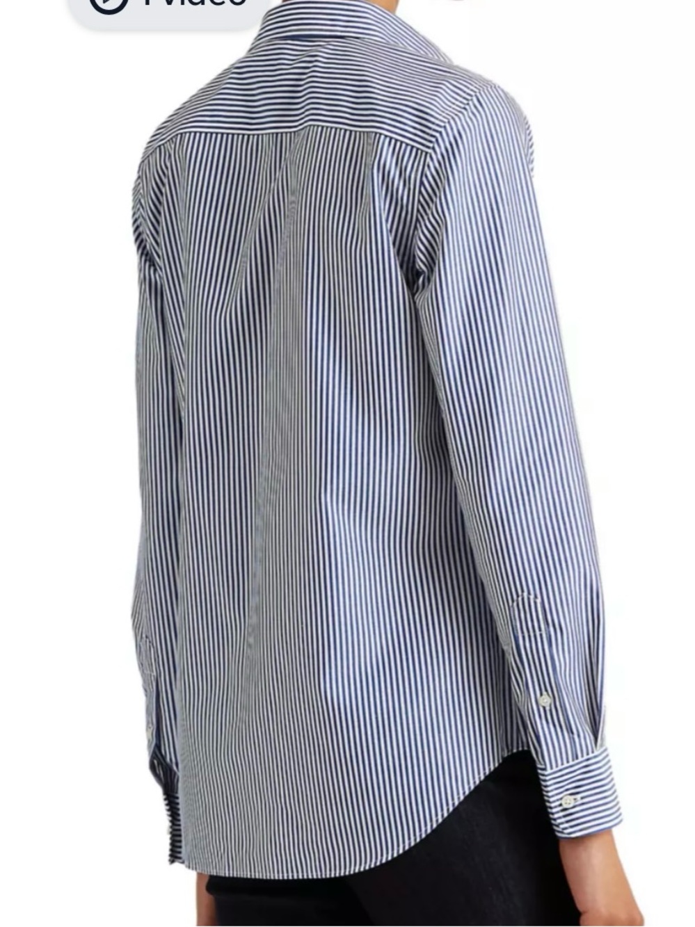 Lauren Ralph Lauren Non-Iron Blue White Striped Stretch Button Down Cotton Shirt - Picture 3 of 13